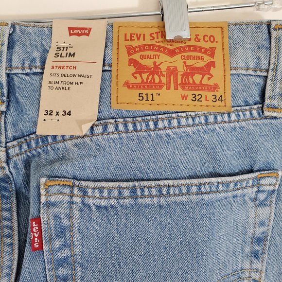 Levi's Men's 511 Slim Distressed Jeans 32W x 34 L - Picture 4 of 8